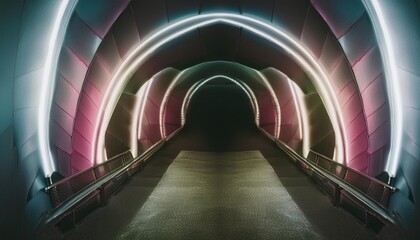 abstract metaverse pink and blue gradient colors tunnel background