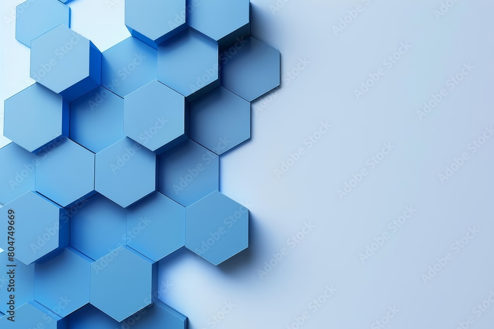 Aufkleber create a 3d rendering of a blue and white honeycomb pattern
