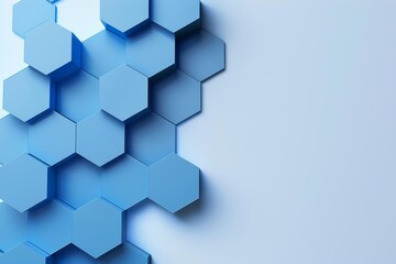 Create a 3D rendering of a blue and white honeycomb pattern