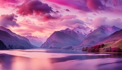 Fototapeta na wymiar beautiful watercolor brush strokes purple pink panorama abstract background