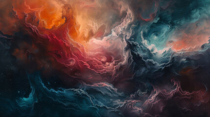 Fototapeta na wymiar Nebulae Symphony Brushstrokes of the Cosmos