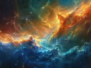 Fototapeta premium Nebulous Nexus Celestial Convergence