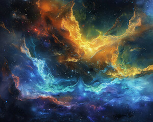 Fototapeta premium Nebulous Nexus Celestial Convergence