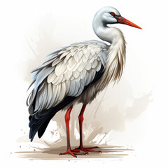 Fototapeta premium Watercolor Crane vector, clipart Illustration, Generative Ai