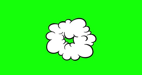 Bubble speed up poof cloud speech cartoon greenbox animation black drawing isolated comic version.
