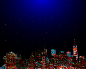 abstract city scape raster image illustration.