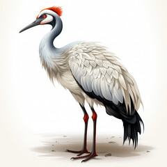 Watercolor Crane vector, clipart Illustration, Generative Ai