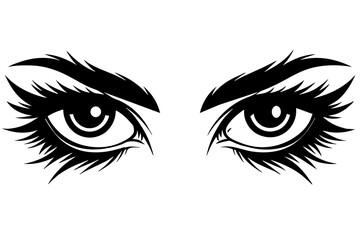 eyes line art silhouette illustration