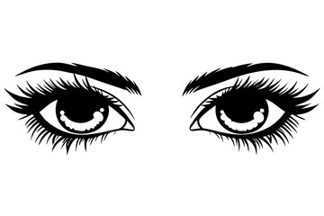 eyes line art silhouette illustration