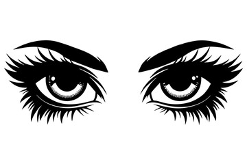 eyes line art silhouette illustration