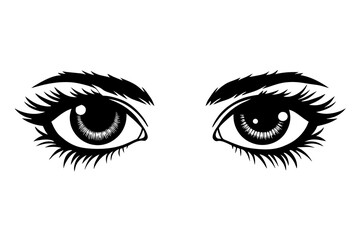 eyes line art silhouette illustration