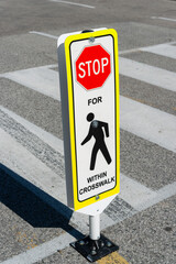 stop for pedestrians within crosswalk lines