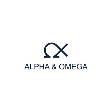 alpha omega simple sleek creative geometric modern logo design vector