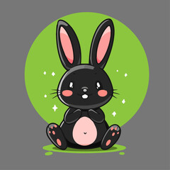 Cute smiling Black Bunny Rabbit