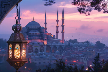Breath-taking Twilight Scenery of Historic Turkish Cityscape with Iconic Landmarks