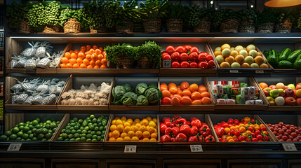 display of vegetables