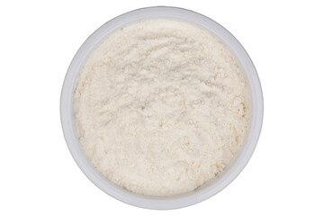 A bowl of white flour isolated transparent