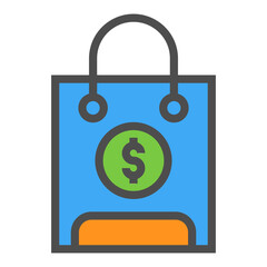 shopping bag and coin