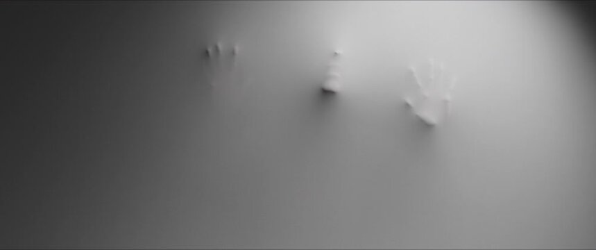 The shape of the skinny woman appear from the wall 