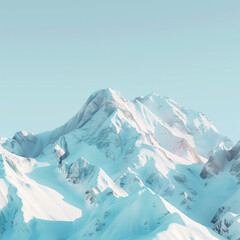 Delicate Snowy Mountain Edge with Clear Cover for High Peak Visuals