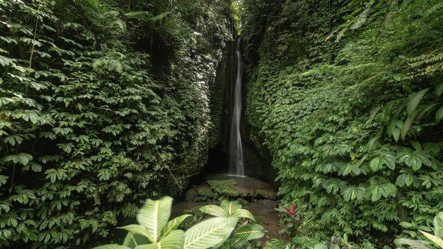 time lapse of leke leke waterfall river and forest in bali indonesia indonesian SBV 338658198 4K 