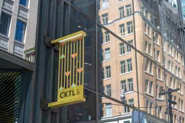 Obraz premium exterior projecting sign of CKTL & Co, a restaurant, located at 330 Bay Street in Toronto, ON