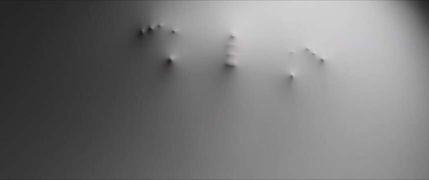 The shape of a skinny woman extrudes through the white wall surface