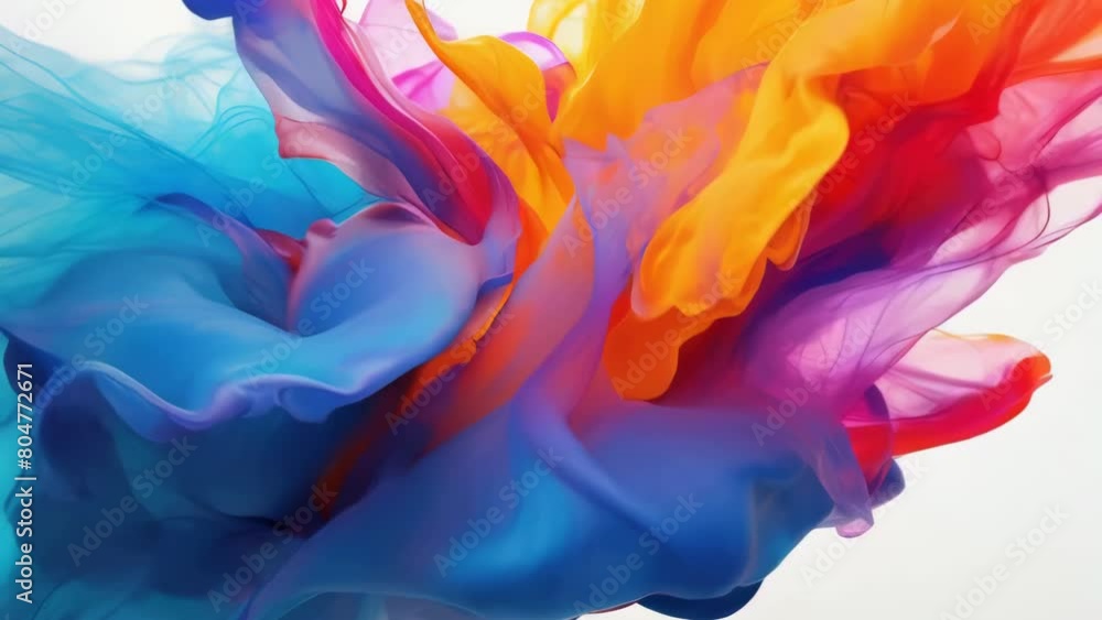 Poster a colorful explosion of paint is splashed across the screen. the colors are bright and vibrant, crea