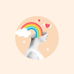 Woman, heart, Mental health, girl, love, happiness, rainbow, Mental health awareness, Adult, Alert