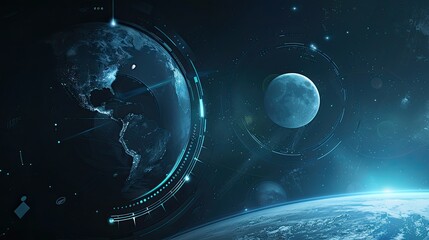 Cosmic Time UI Panel: Earth and Moon
