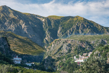 Beautiful mountain landscape of town of Dhermi in Albania