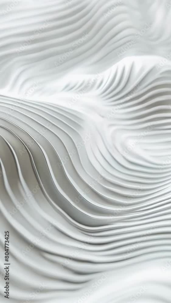 Poster white surface with a wave pattern. the surface is smooth and has a reflective quality, giving it a m