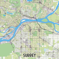Surrey Canada map poster art