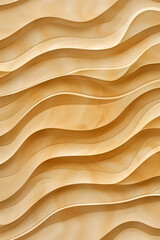 Sahara sand beige wavy abstract pattern, crisply isolated on white, high-definition quality.