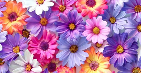 Fototapeta premium Flowers design will different types of colors as beautiful as possible full frame