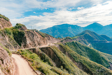 Fototapeta premium Colombian mountainous landscape with an unpaved road