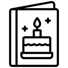greeting card icon illustration design with outline