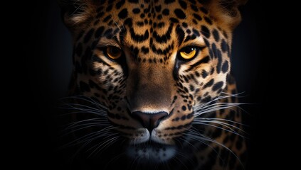 Obraz premium Intense eyes of a powerful leopard