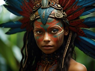 Vibrant indigenous tribal portrait