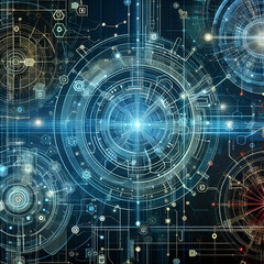 Fototapeta premium Líneas y formas geométricas tridimensionales futuristas