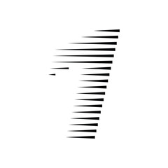 1 Number Speed Line Abstract Stripe Halftone Symbol Icon