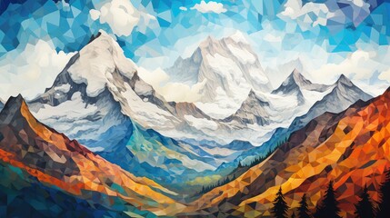 Majestic mountain landscape with vibrant colors