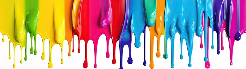 Naklejka premium Vibrant paint drips and splashes