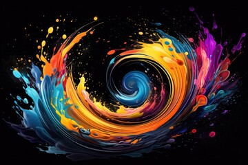 Vibrant abstract swirling paint splash