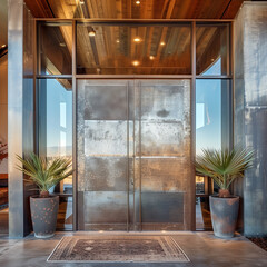 Urban Loft Doors Enhanced with Polished Concrete Inserts: A Modern and Stylish Design Choice
