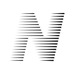 Letter N Logo with Abstract Line Pattern