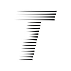 Letter T Logo with Abstract Line Pattern