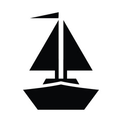 sailboat solid icon vector design
