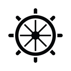 Obraz premium ship navigatiion, ship steering, control symbol solid icon vector design