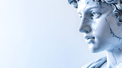 Statues with Greek sculpture, perfect composition, beautiful and intricate details, fine art photography, and realistic concept art personalities.